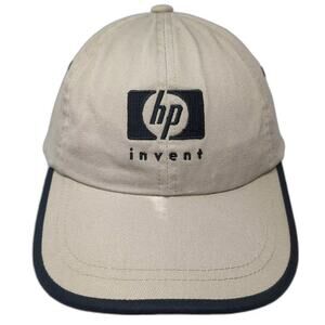 Sportsman Baseball Cap Beige Black HP Invent Partner Program OS Hat Slideback